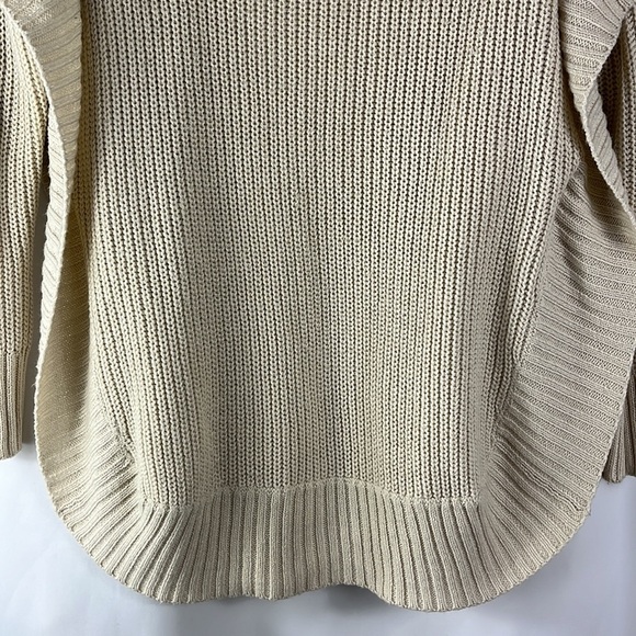 Alya pullover poncho style/cowlneck knittop with elbow patch/long sleeves Sz S/M - Picture 3 of 11